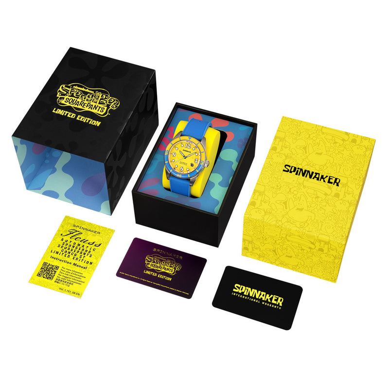 Spinnaker Fleuss Automatic SpongebBob SquarePants Conch Street LE Yellow Sponge #SP-5151-03