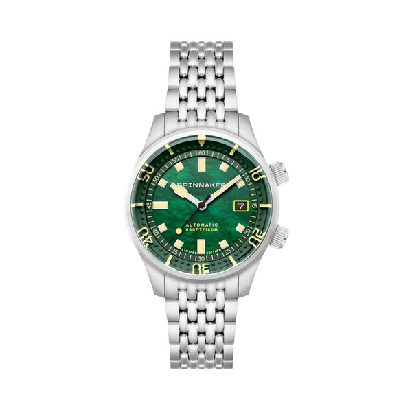 Spinnaker Bradner LE Pearl Diver Emerald Time Watch #SP-5158-11