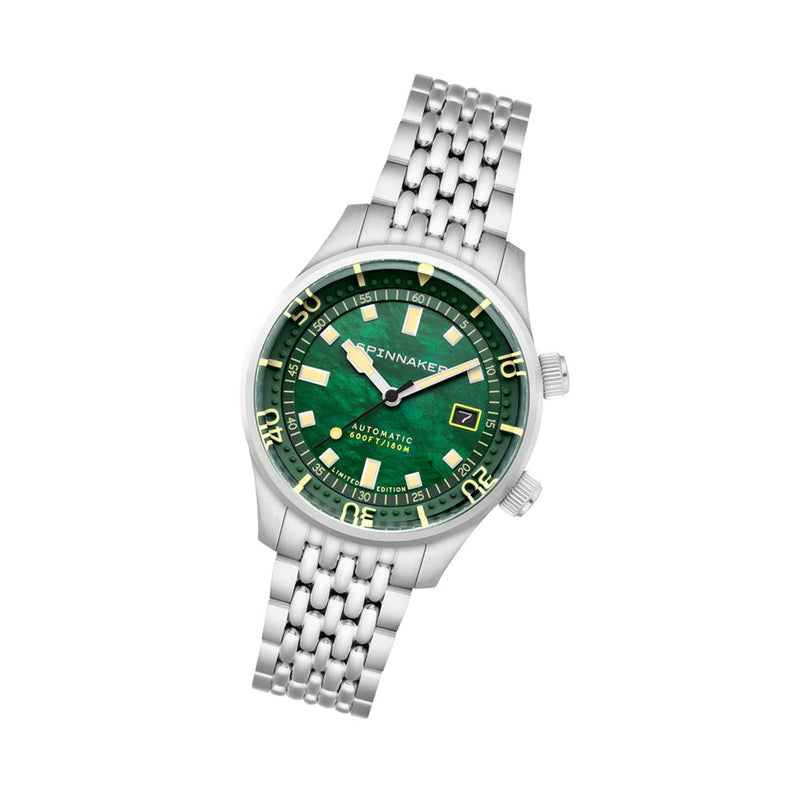 Spinnaker Bradner LE Pearl Diver Emerald Time Watch #SP-5158-11