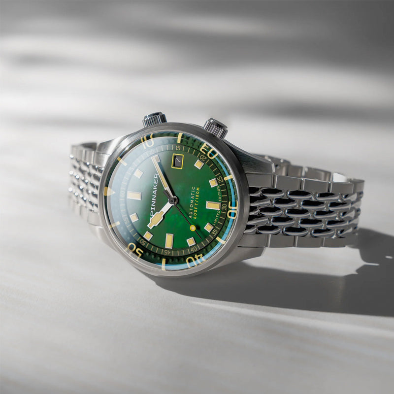 Spinnaker Bradner LE Pearl Diver Emerald Time Watch #SP-5158-11