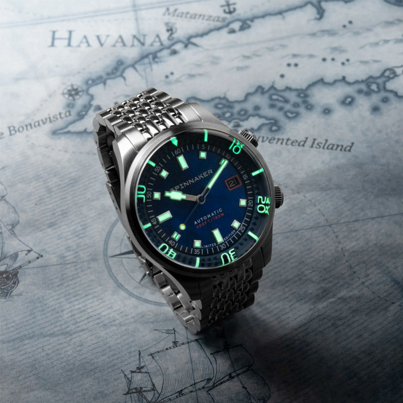 Spinnaker Bradner LE Pearl Diver Indigo Mirage Watch #SP-5158-33