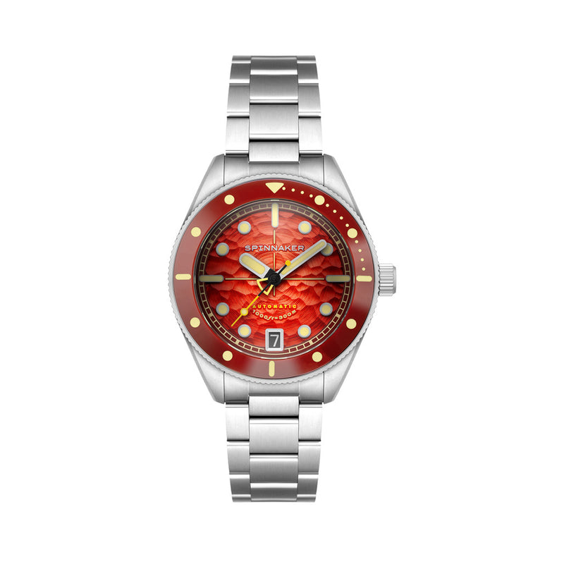 Spinnaker Challenger Automatic 300 Meter Fiery Red Dive Watch #SP-5159-33