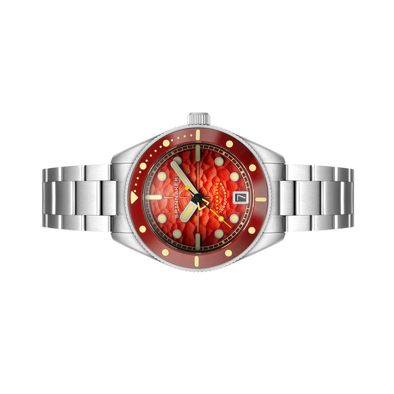 Spinnaker Challenger Automatic 300 Meter Fiery Red Dive Watch #SP-5159-33