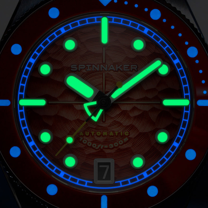 Spinnaker Challenger Automatic 300 Meter Fiery Red Dive Watch #SP-5159-33