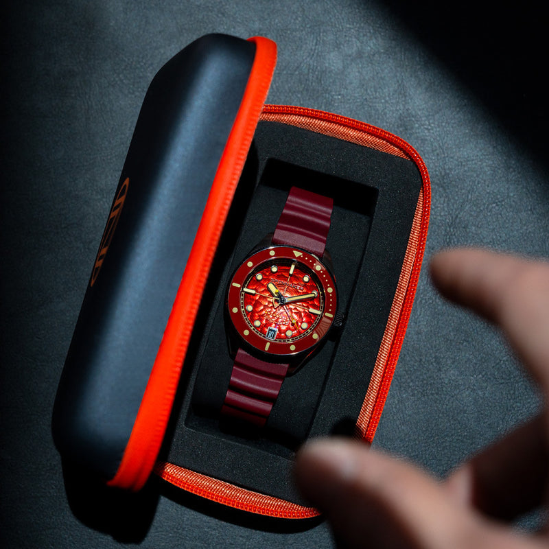 Spinnaker Challenger Automatic 300 Meter Fiery Red Dive Watch #SP-5159-33