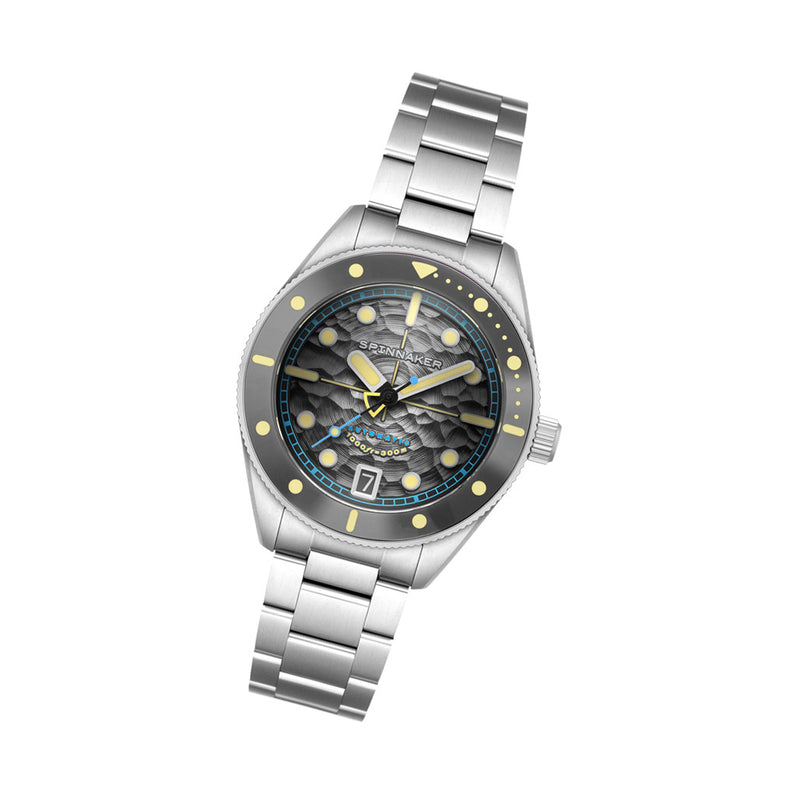 Spinnaker Challenger Automatic 300 Meter Mist Grey Dive Watch #SP-5159-44