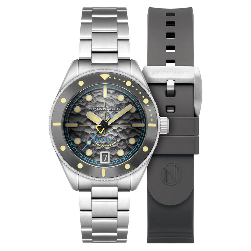 Spinnaker Challenger Automatic 300 Meter Mist Grey Dive Watch #SP-5159-44
