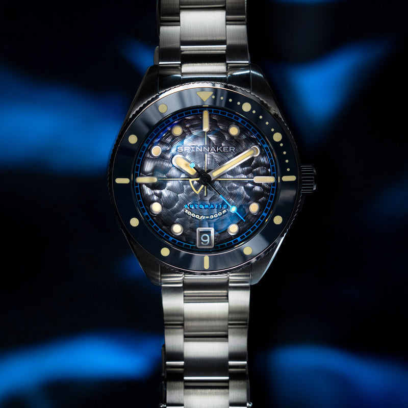 Spinnaker Challenger Automatic 300 Meter Mist Grey Dive Watch #SP-5159-44