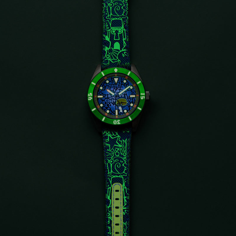 Spinnaker x Spongebob Fleuss LE Frenemies Plankton Green Watch #SP-5160-02