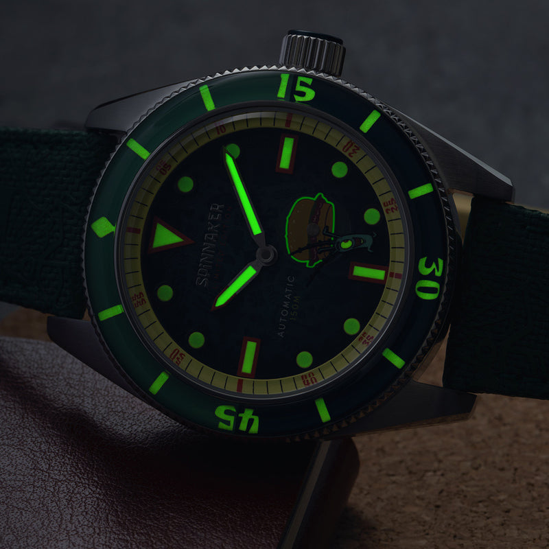 Spinnaker x Spongebob Fleuss LE Frenemies Plankton Green Watch #SP-5160-02