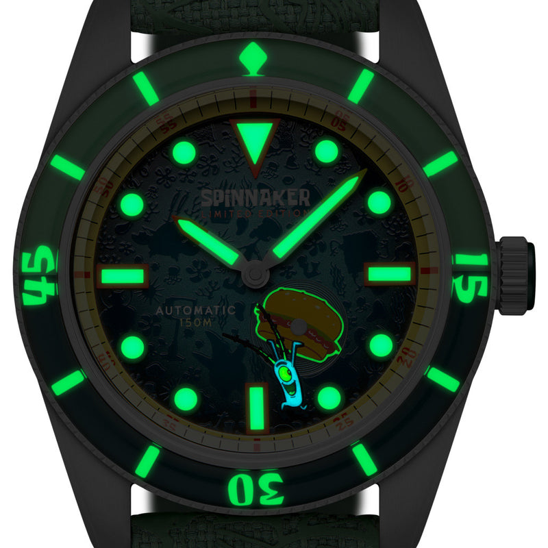 Spinnaker x Spongebob Fleuss LE Frenemies Plankton Green Watch #SP-5160-02