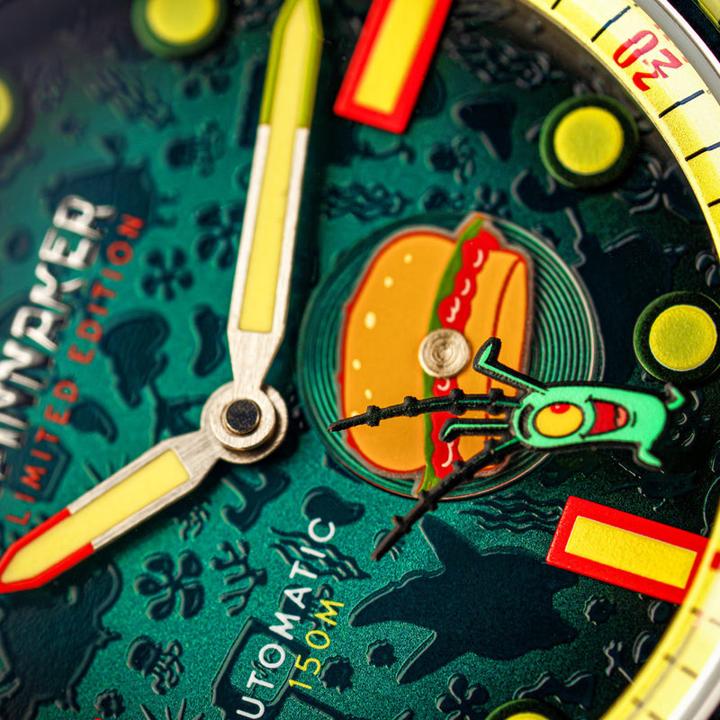 Spinnaker x Spongebob Fleuss LE Frenemies Plankton Green Watch #SP-5160-02