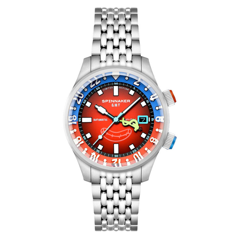 Spinnaker x Spongebob Bradner GMT Bubbly Grins in Mr. Krabs Red #SP-5162-22