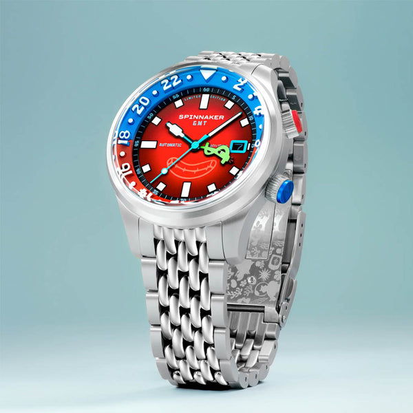 Spinnaker x Spongebob Bradner GMT Bubbly Grins in Mr. Krabs Red #SP-5162-22