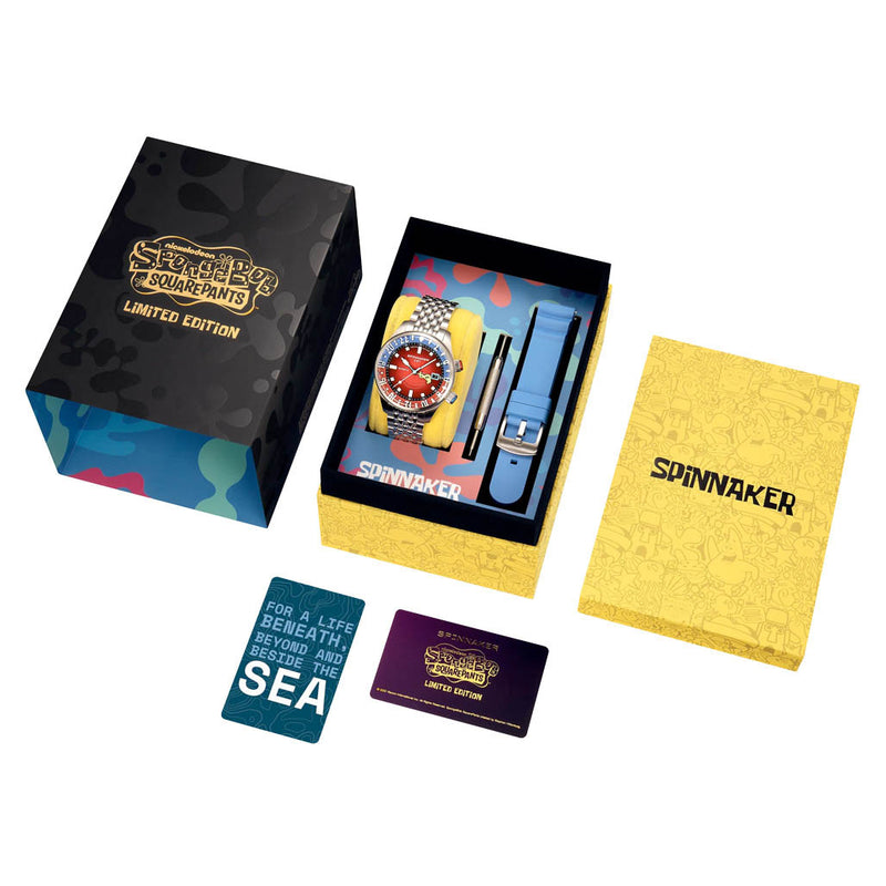 Spinnaker x Spongebob Bradner GMT Bubbly Grins in Mr. Krabs Red #SP-5162-22
