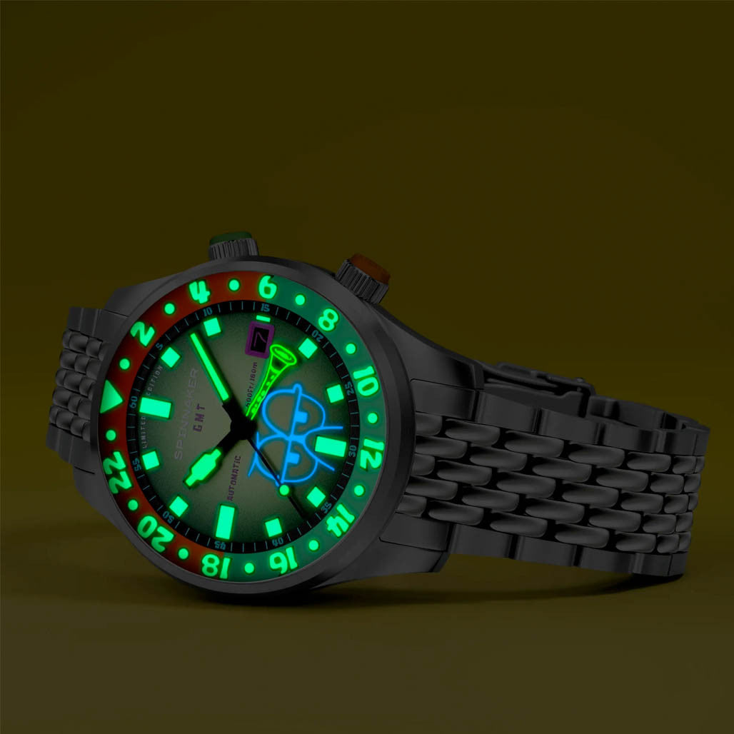 Spinnaker x Spongebob Bradner GMT Bubbly Grins in Squidward Green