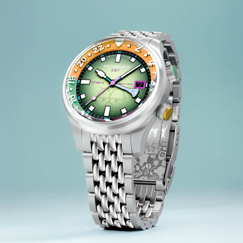 Spinnaker x Spongebob Bradner GMT Bubbly Grins in Squidward Green #SP-5162-33