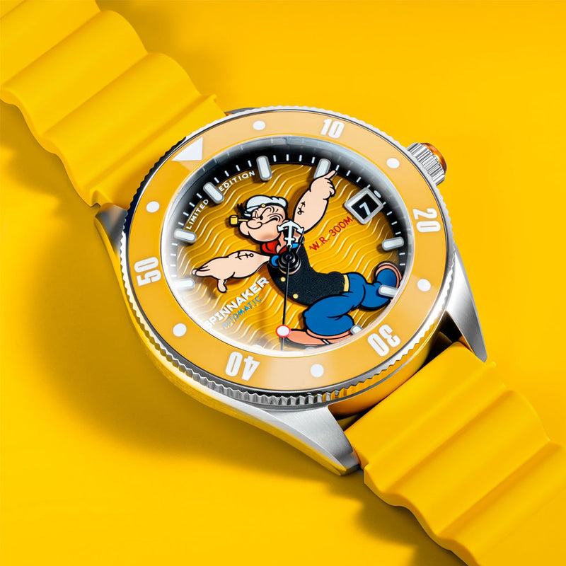 Spinnaker Challenger Automatic Popeye Anchor Arms LE Corncob Yellow #SP-5163-01