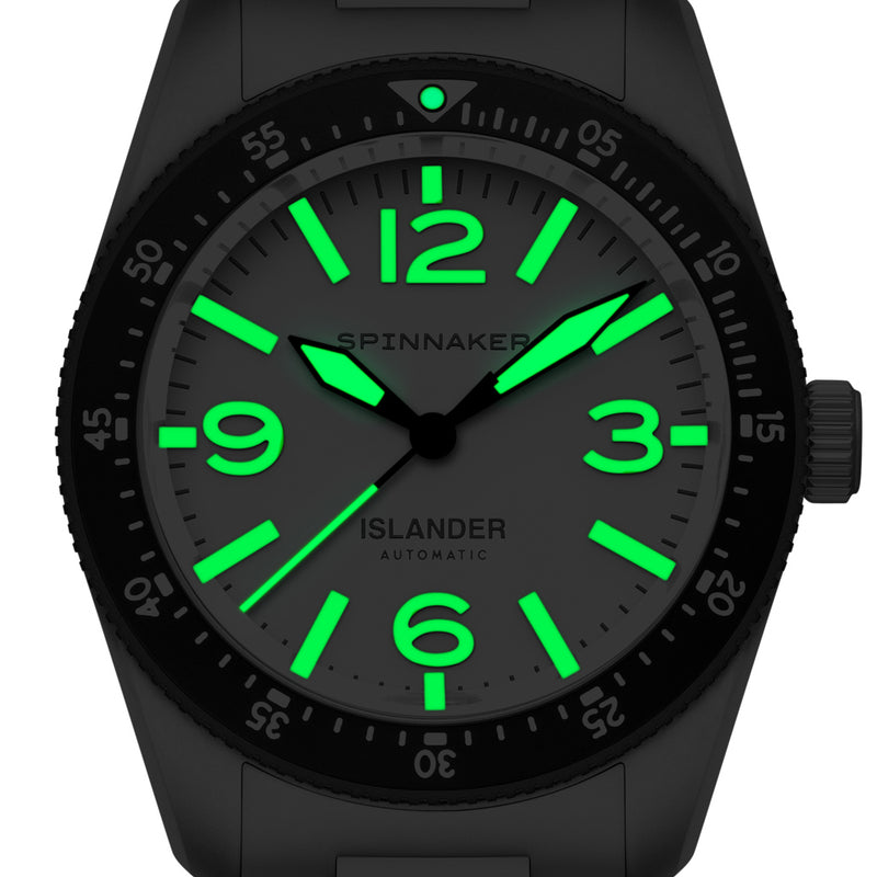 Spinnaker x Islander Croft 39mm Tactical Watch with Dawn White #SP-5192-LIW44
