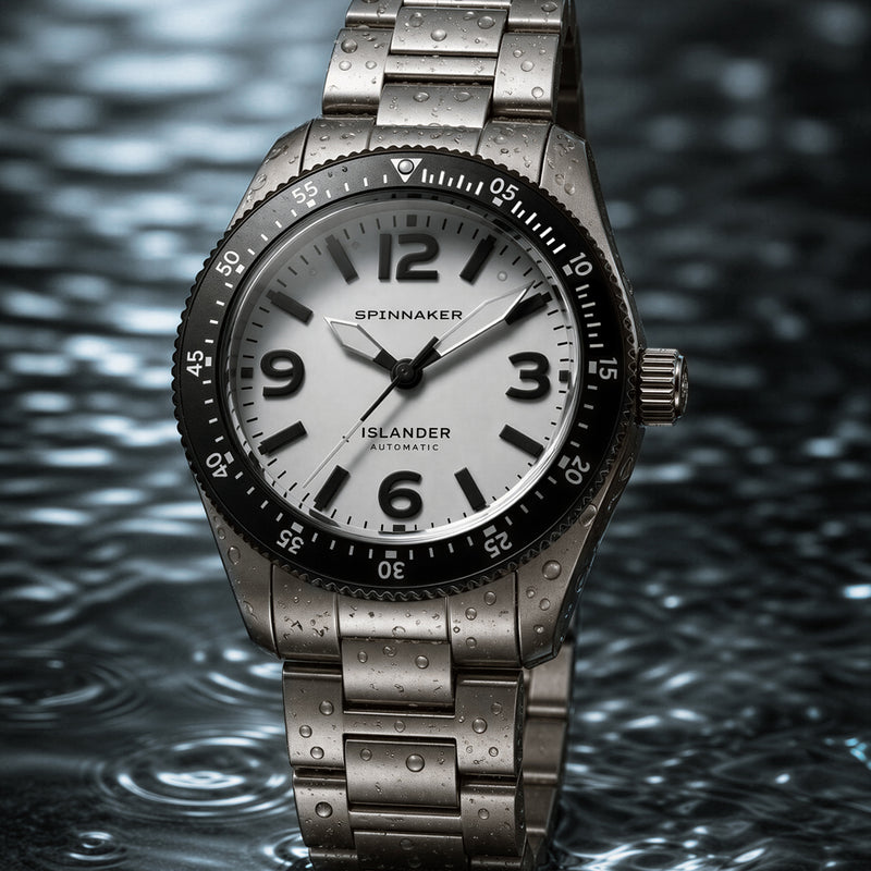 Spinnaker x Islander Croft 39mm Tactical Watch with Dawn White #SP-5192-LIW44