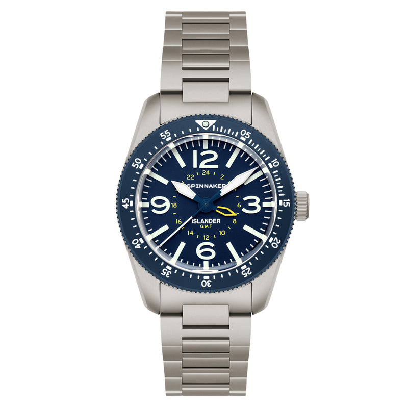 Spinnaker x Islander Croft 39mm Tactical GMT Watch in Skyline Blue #SP-5193-LIW22