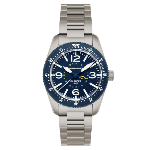 Spinnaker x Islander Croft 39mm Tactical GMT Watch in Skyline Blue #SP-5193-LIW22