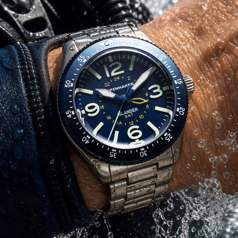 Spinnaker x Islander Croft 39mm Tactical GMT Watch in Skyline Blue #SP-5193-LIW22