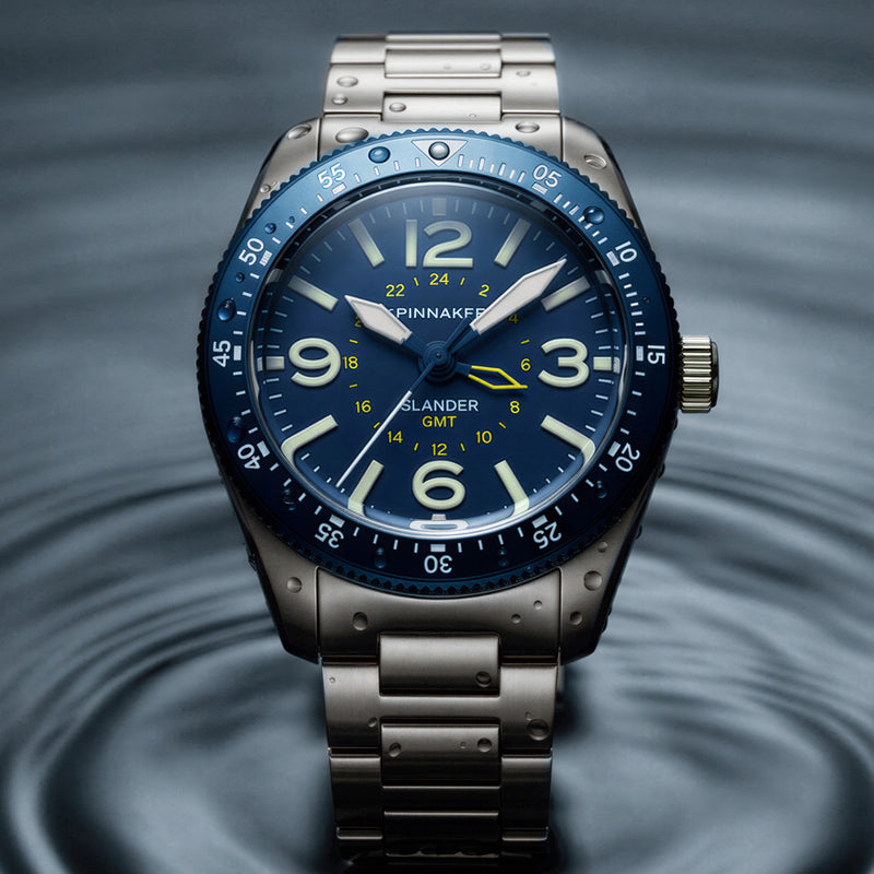 Spinnaker x Islander Croft 39mm Tactical GMT Watch in Skyline Blue #SP-5193-LIW22