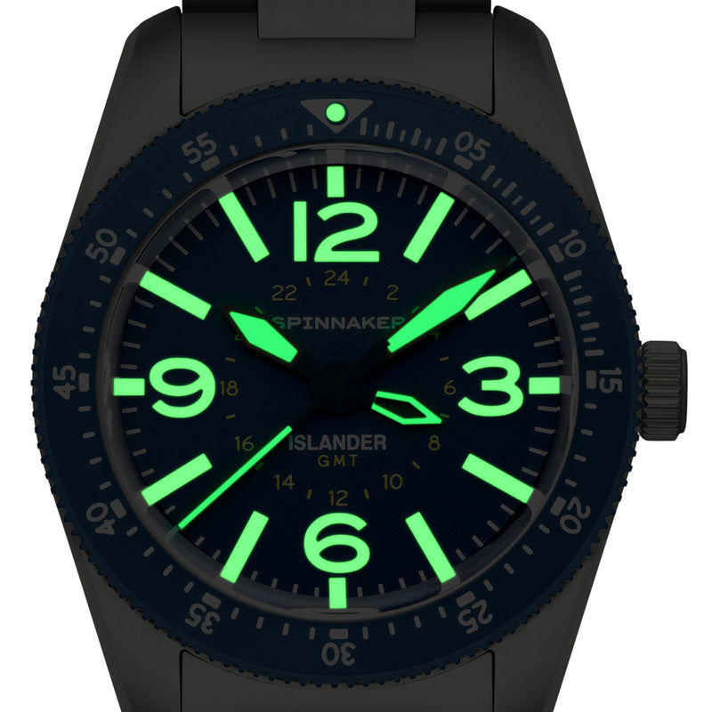 Spinnaker x Islander Croft 39mm Tactical GMT Watch in Skyline Blue #SP-5193-LIW22