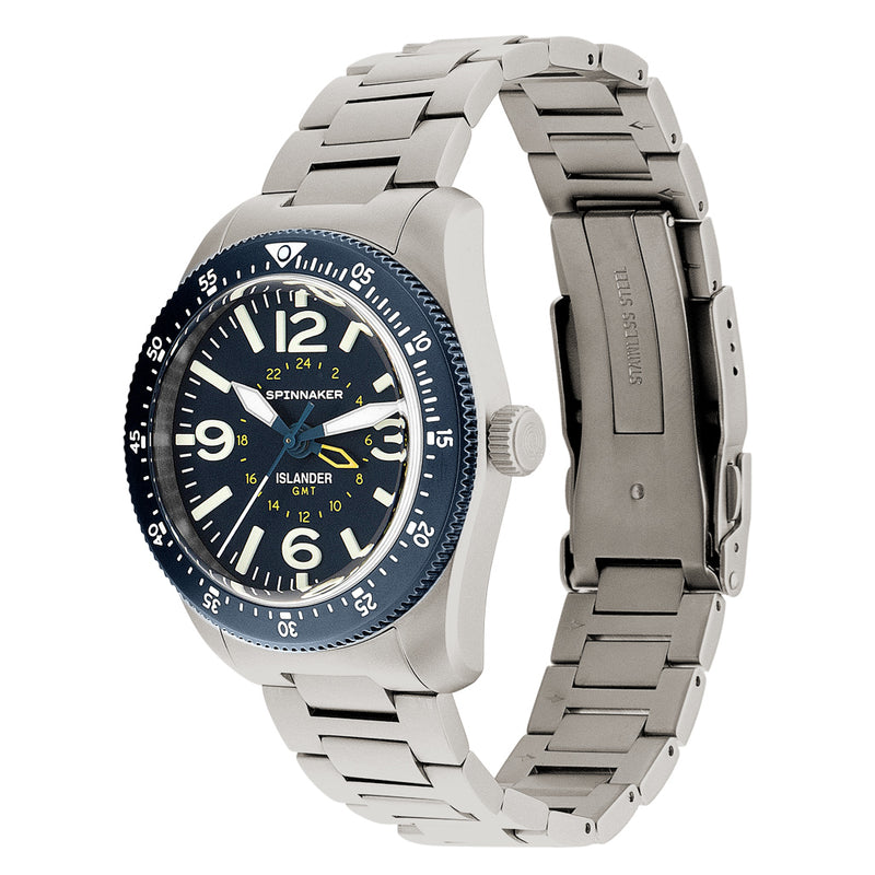 Spinnaker x Islander Croft 39mm Tactical GMT Watch in Skyline Blue #SP-5193-LIW22