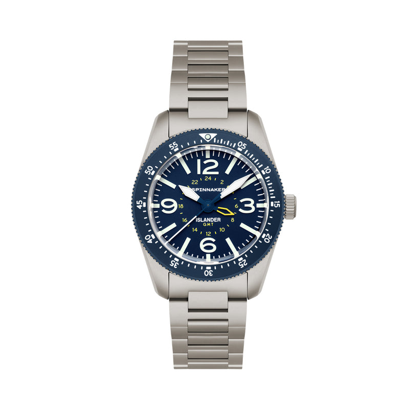 Spinnaker x Islander Croft 39mm Tactical GMT Watch in Skyline Blue #SP-5193-LIW22