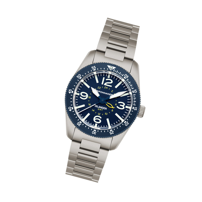 Spinnaker x Islander Croft 39mm Tactical GMT Watch in Skyline Blue #SP-5193-LIW22