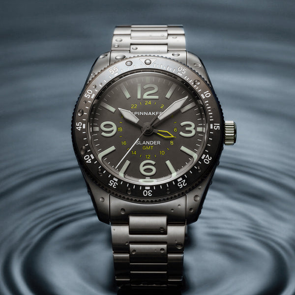 Spinnaker x Islander Croft 39mm Tactical GMT Watch in Charcoal Grey #SP-5193-LIW33