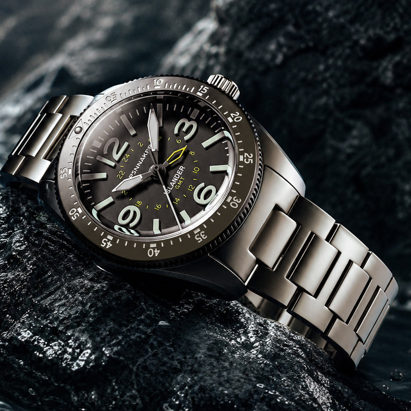 Spinnaker x Islander Croft 39mm Tactical GMT Watch in Charcoal Grey #SP-5193-LIW33
