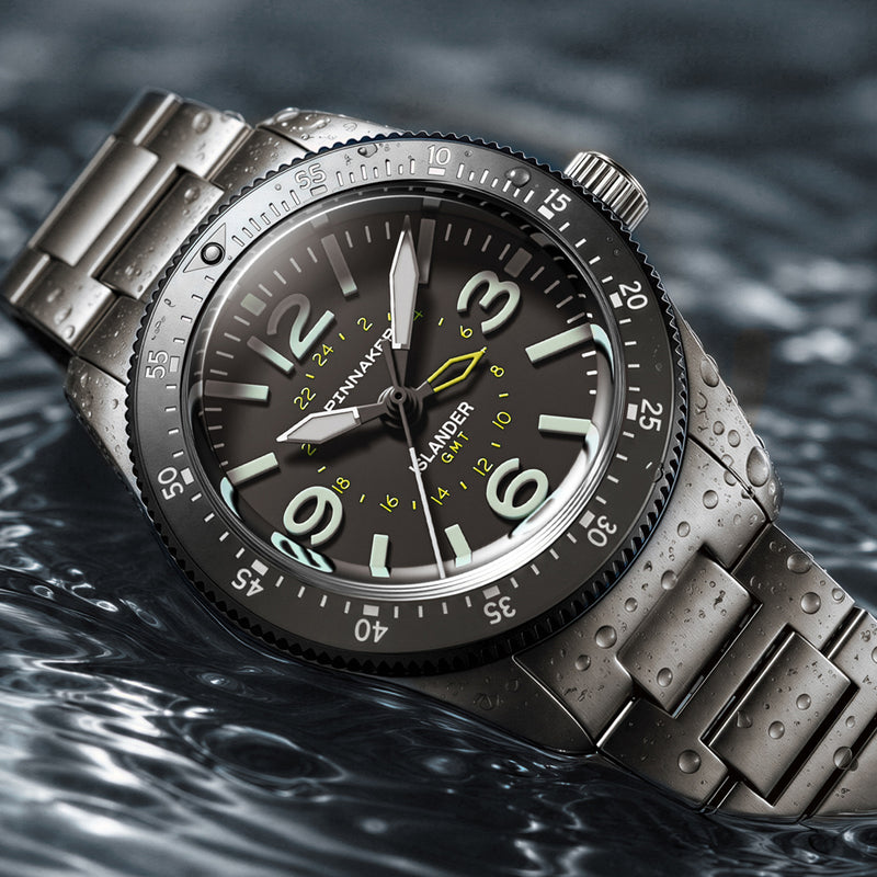 Spinnaker x Islander Croft 39mm Tactical GMT Watch in Charcoal Grey #SP-5193-LIW33