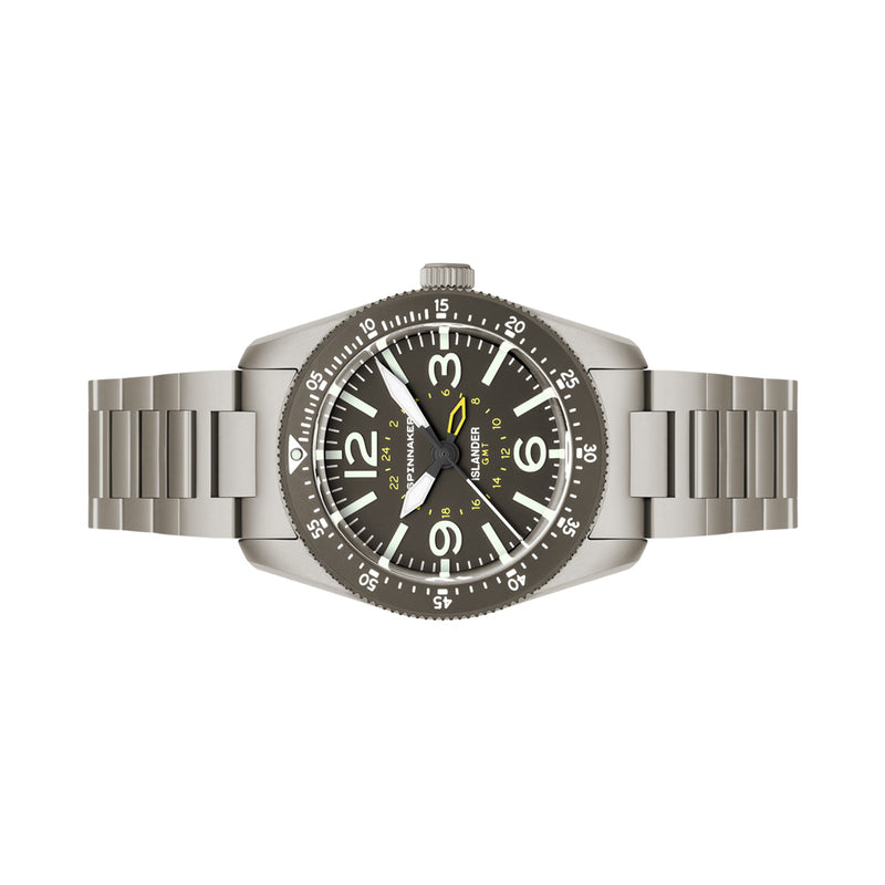 Spinnaker x Islander Croft 39mm Tactical GMT Watch in Charcoal Grey #SP-5193-LIW33