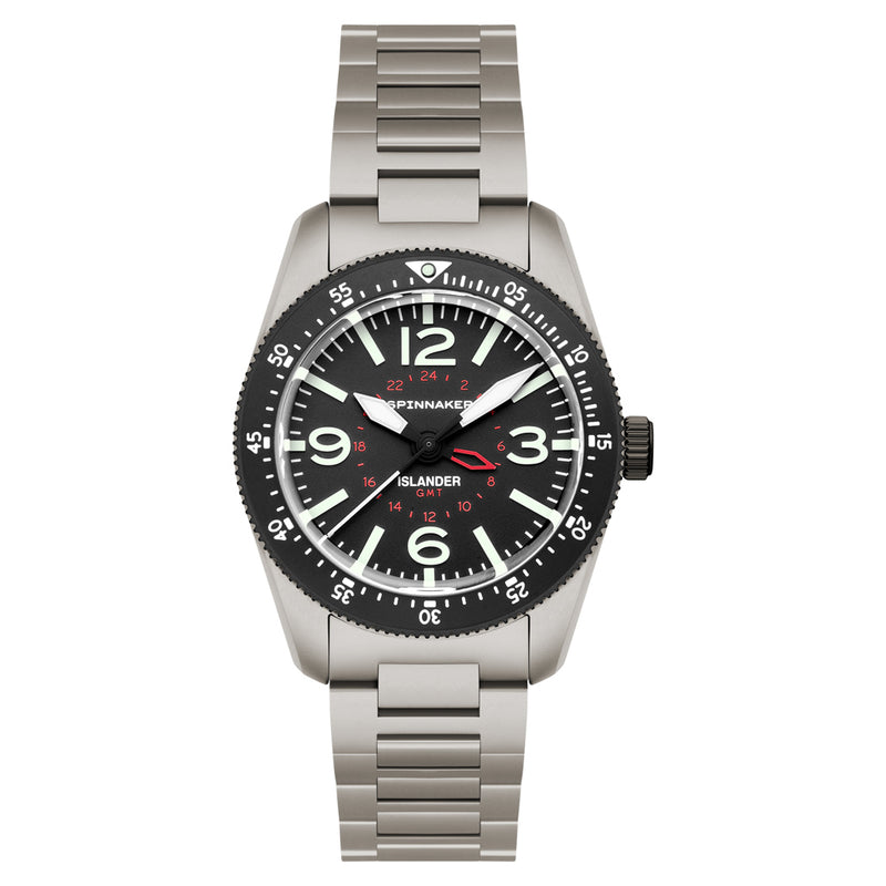 Spinnaker x Islander Croft 39mm Tactical GMT Watch in Cinder Design #SP-5193-LIW11