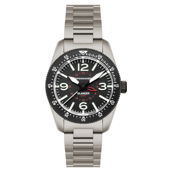 Spinnaker x Islander Croft 39mm Tactical GMT Watch in Cinder Design #SP-5193-LIW11