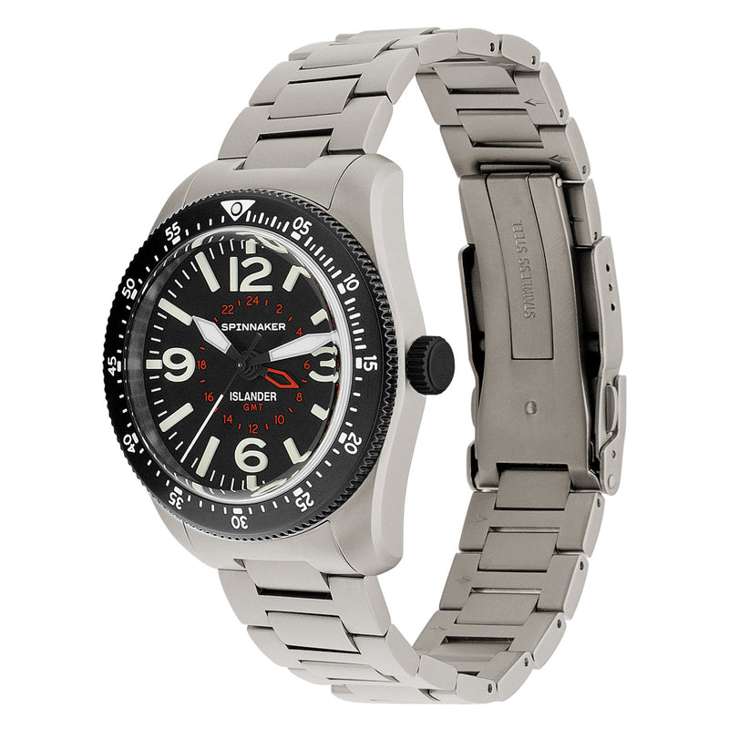 Spinnaker x Islander Croft 39mm Tactical GMT Watch in Cinder Design #SP-5193-LIW11