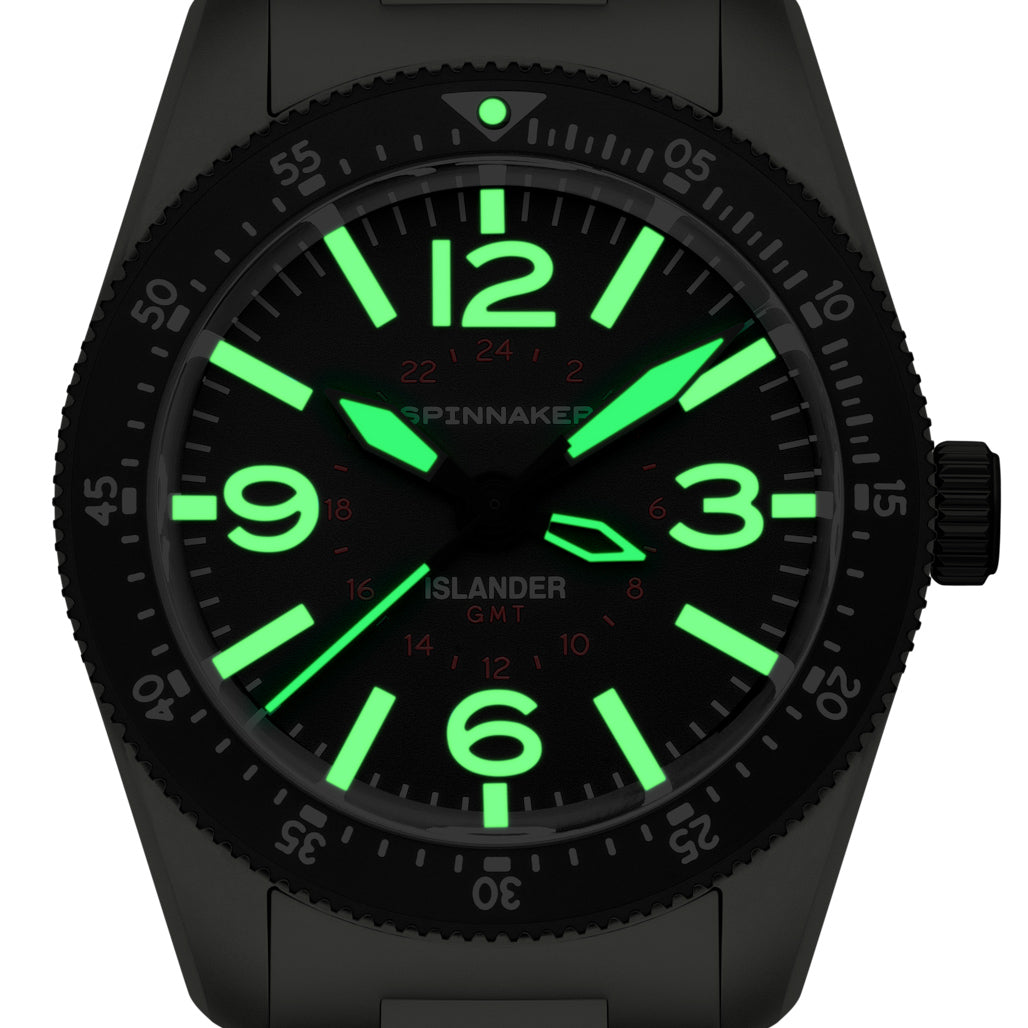 Spinnaker x Islander Croft 39mm Tactical GMT Watch in Cinder