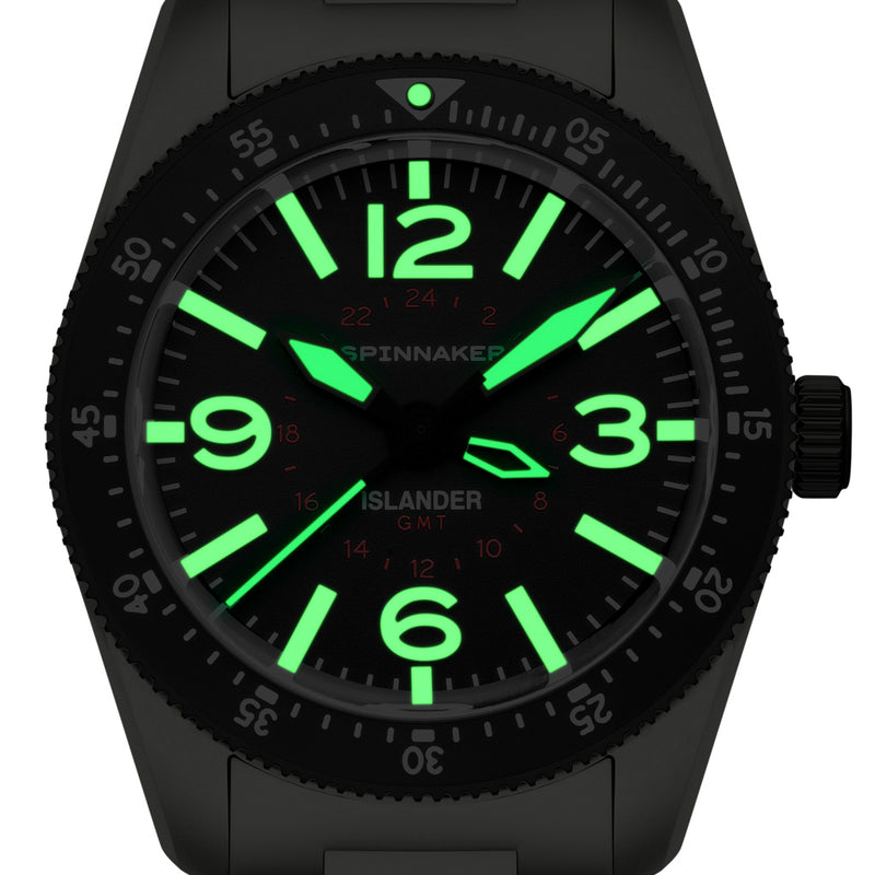 Spinnaker x Islander Croft 39mm Tactical GMT Watch in Cinder Design #SP-5193-LIW11