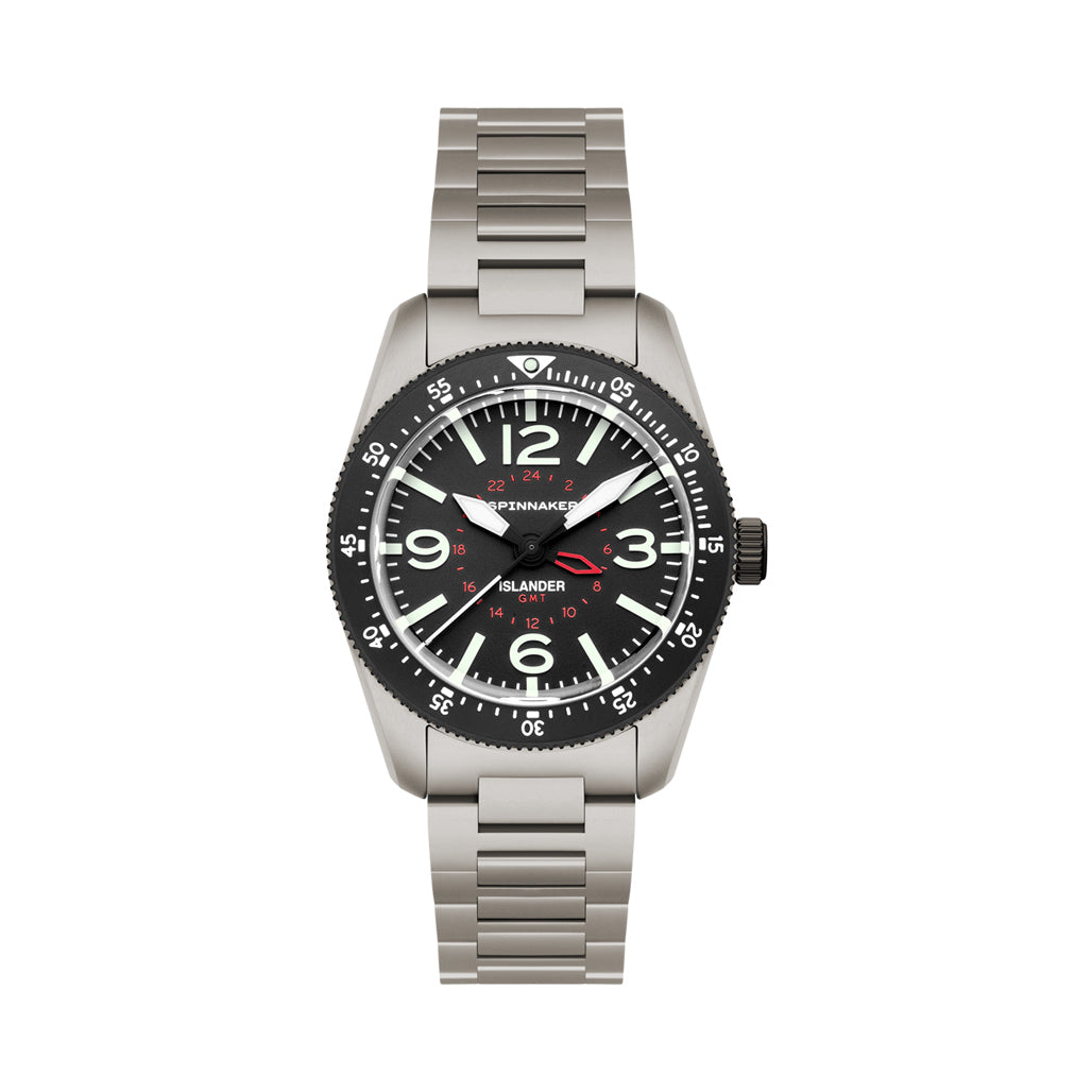 Spinnaker x Islander Croft 39mm Tactical GMT Watch in Cinder