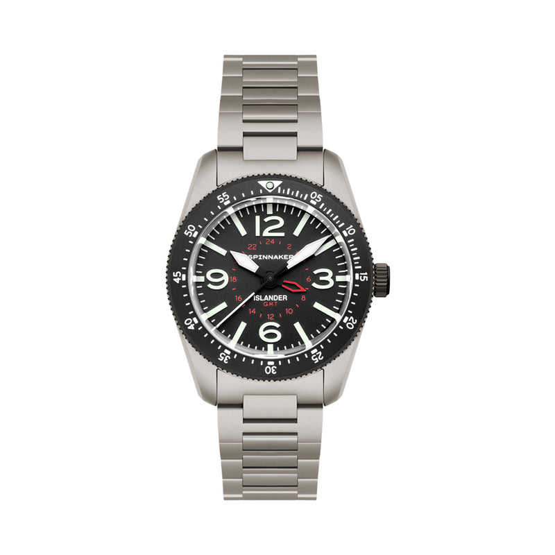 Spinnaker x Islander Croft 39mm Tactical GMT Watch in Cinder Design #SP-5193-LIW11