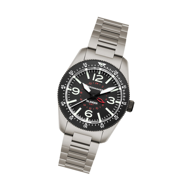 Spinnaker x Islander Croft 39mm Tactical GMT Watch in Cinder Design #SP-5193-LIW11