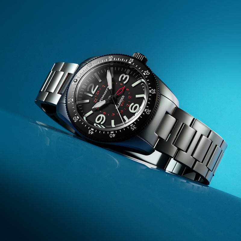 Spinnaker x Islander Croft 39mm Tactical GMT Watch in Cinder Design #SP-5193-LIW11