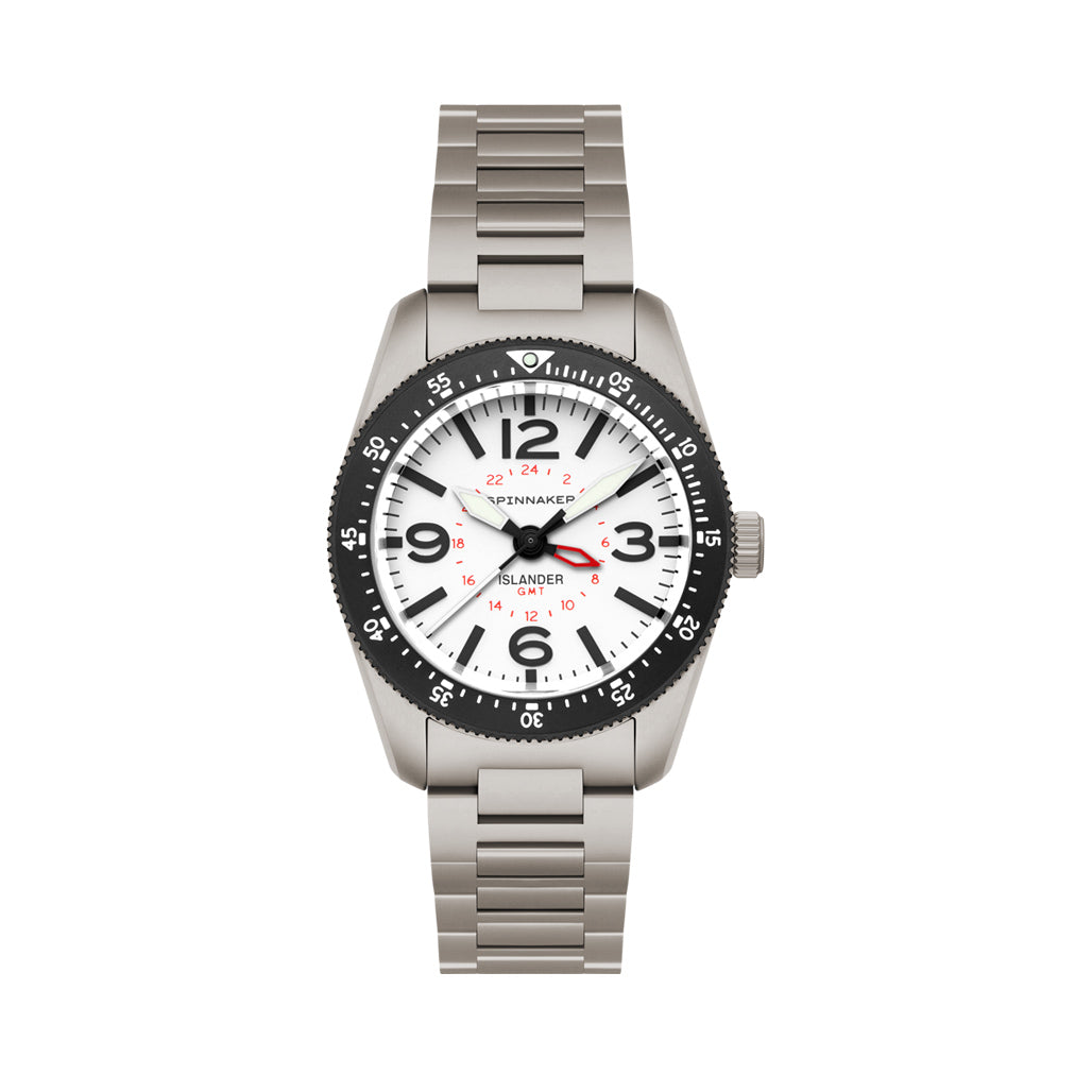 Spinnaker x Islander Croft 39mm Tactical GMT Watch in Pure Essence