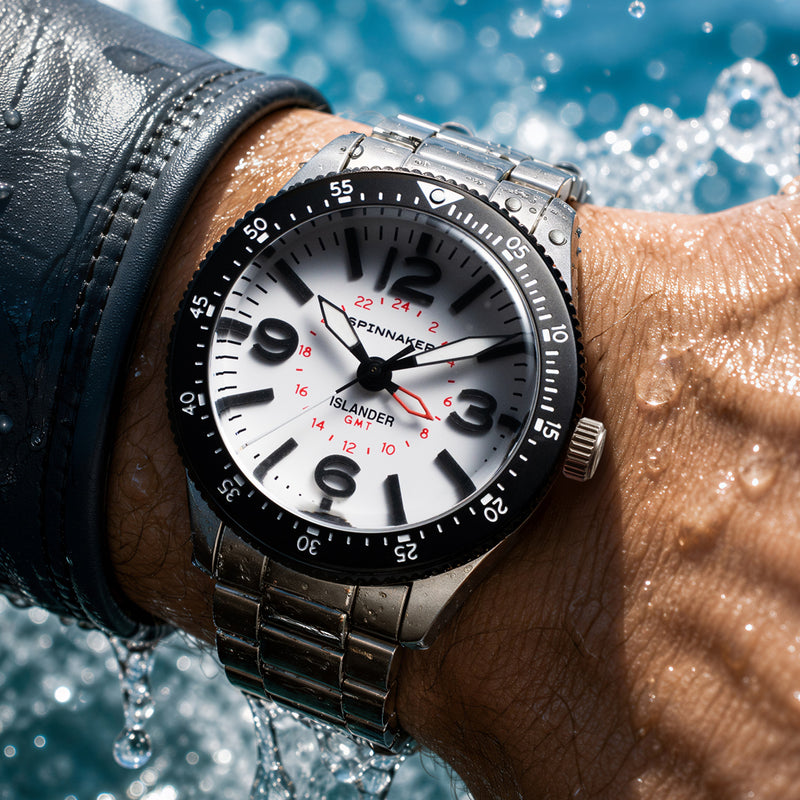Spinnaker x Islander Croft 39mm Tactical GMT Watch in Pure Essence #SP-5193-LIW44