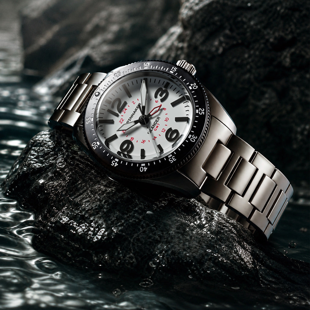 クラシック Islensk Pjodlog Spinnaker x Islander Croft 39mm Tactical GMT Watch in Pure Essence