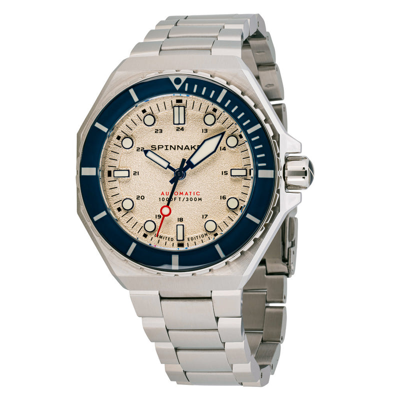 Spinnaker x Islander Dumas Limited Edition Watch with Sand White Dial #SP-5081-LIW11 pan