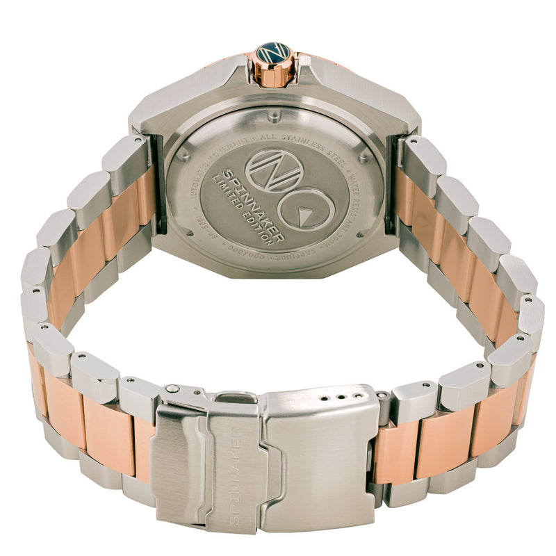 Spinnaker x Islander Dumas Limited Edition Two-Tone Watch with Deep Blue Dial #SP-5081-LIW22 back